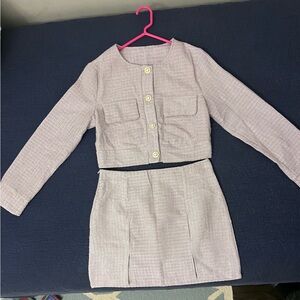 Chic Two-Piece Tweed Set